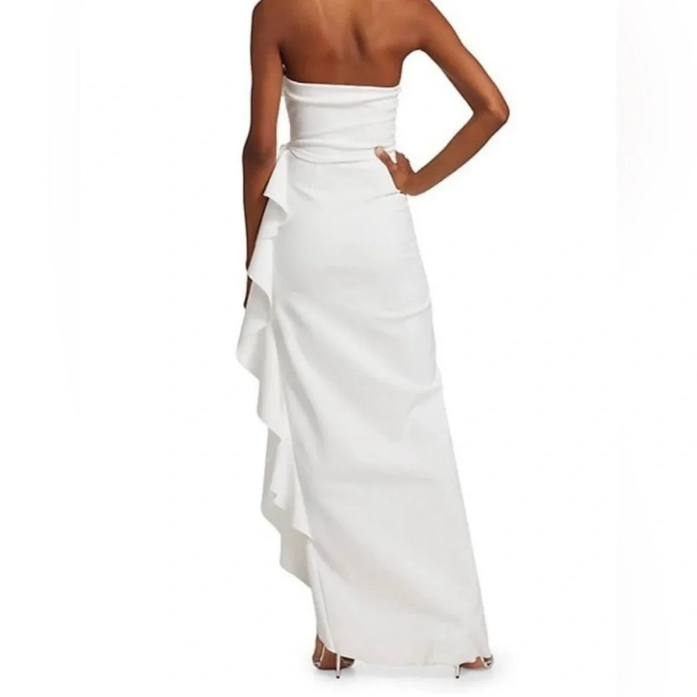 NWT Chiara Boni La Petite Robe Nyaveth White Strapless Long Column Dress Size 10 - Picture 2 of 10